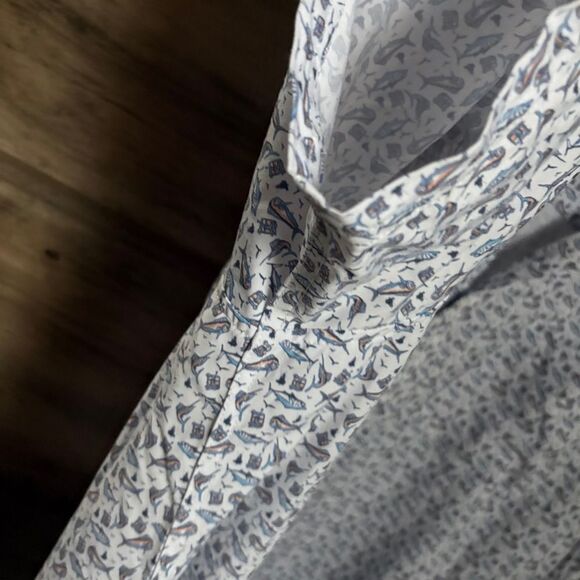 Huk Nautical Deep Sea Fishing Patterned Button Down Shirt Short Sleeve Men's 3XL - Picture 7 of 16